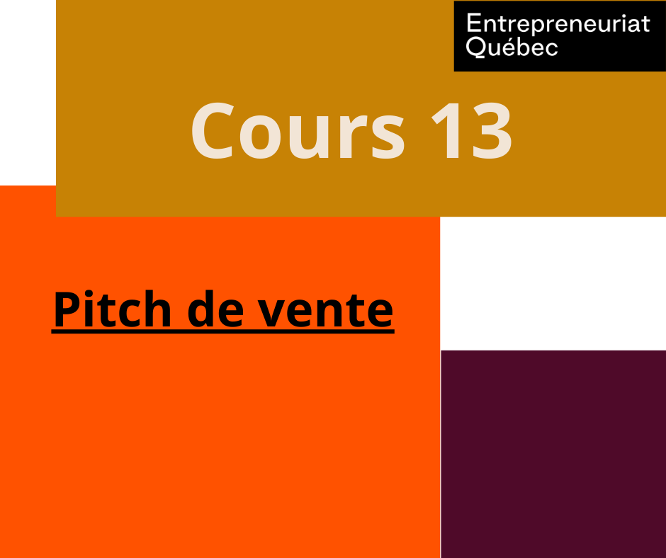 Cours 13 : Pitch de vente 