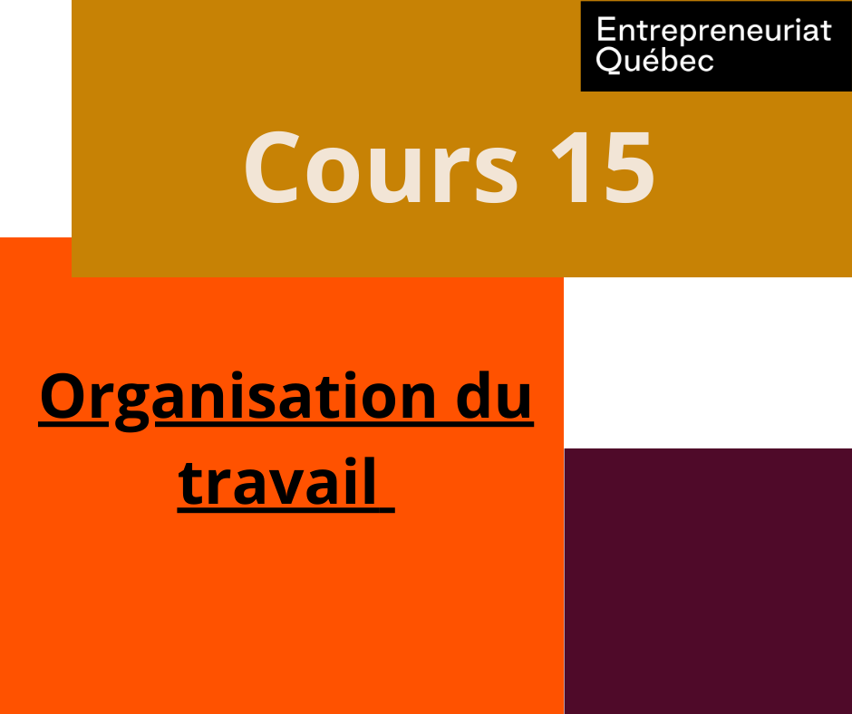 Cours 15 : Organisation du travail 